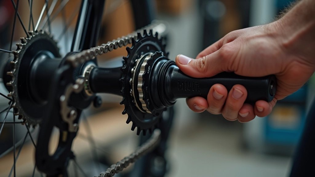 Bicycle drivetrain showing chainrings and cassette gears clearly labeled