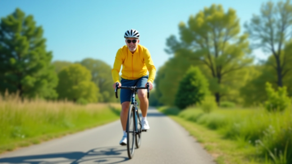 Senior cyclist enjoying a flat cycling path through scenic European countryside